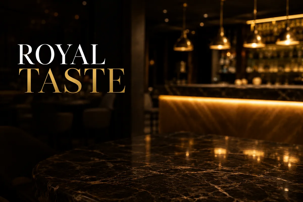 Royal Taste restaurant interior and hero dish showcase